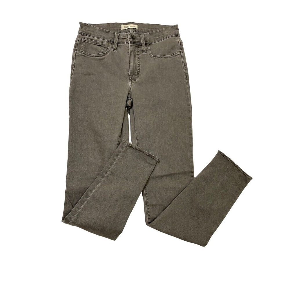 Madewell Gray 9" High-Rise Skinny Jeans Raw Hem Women's Size 25